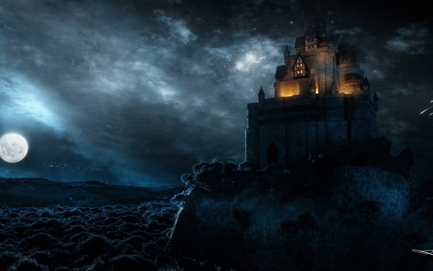 Неприступный замок на скале