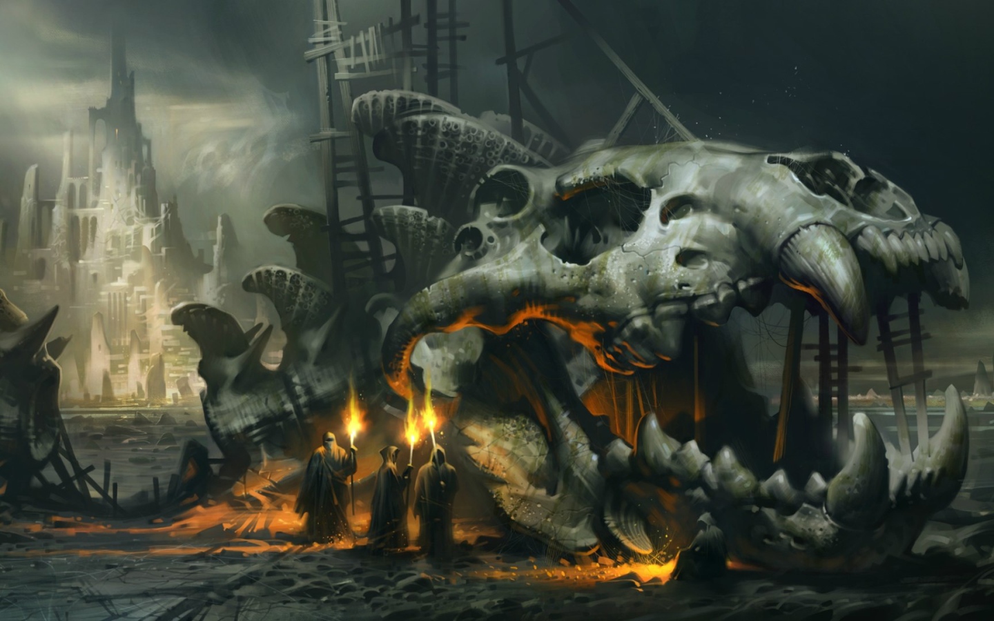 Череп огромного фантастического животного