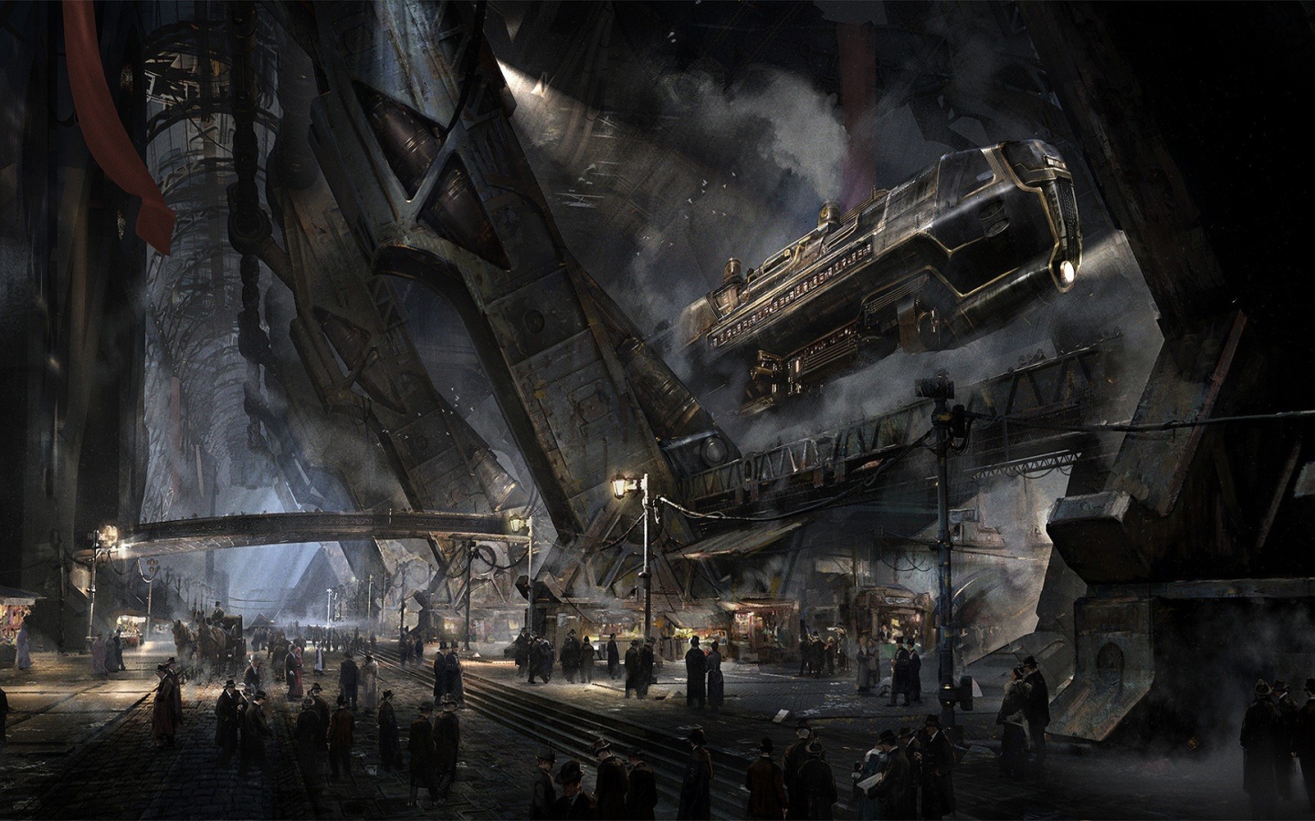 Космопорт в стиле стимпанк