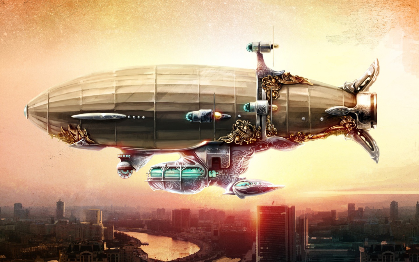 Дирижабль, стиль стимпанк