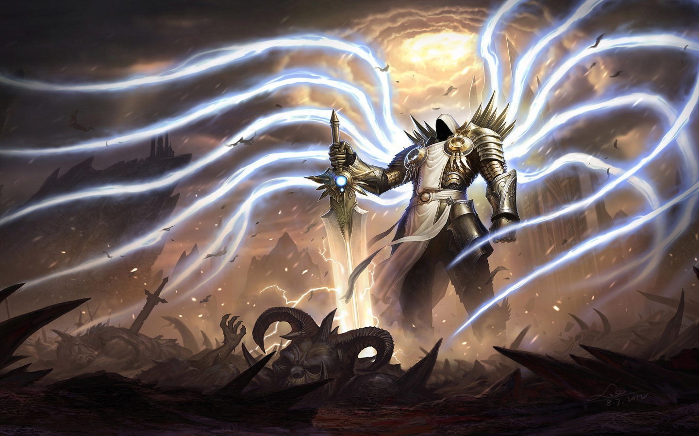 Демон с щупальцами из энергии