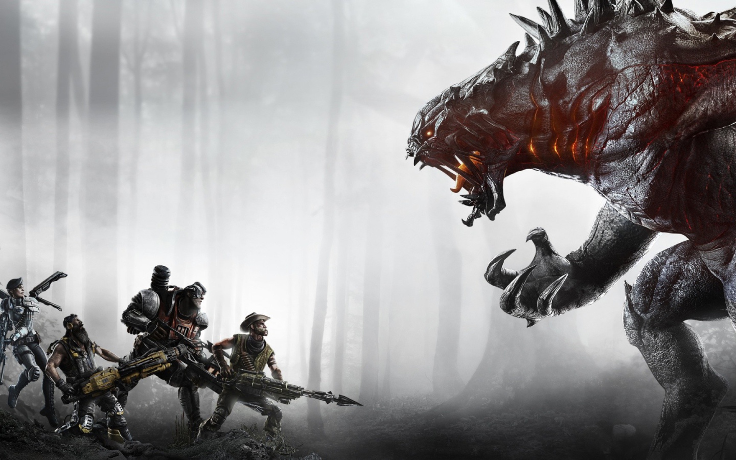 Солдаты храбро сражаются с монстром