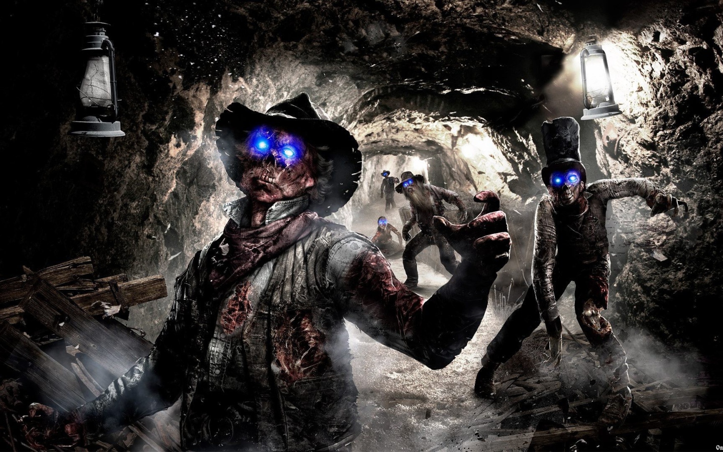 Зомби с горящими синими глазами