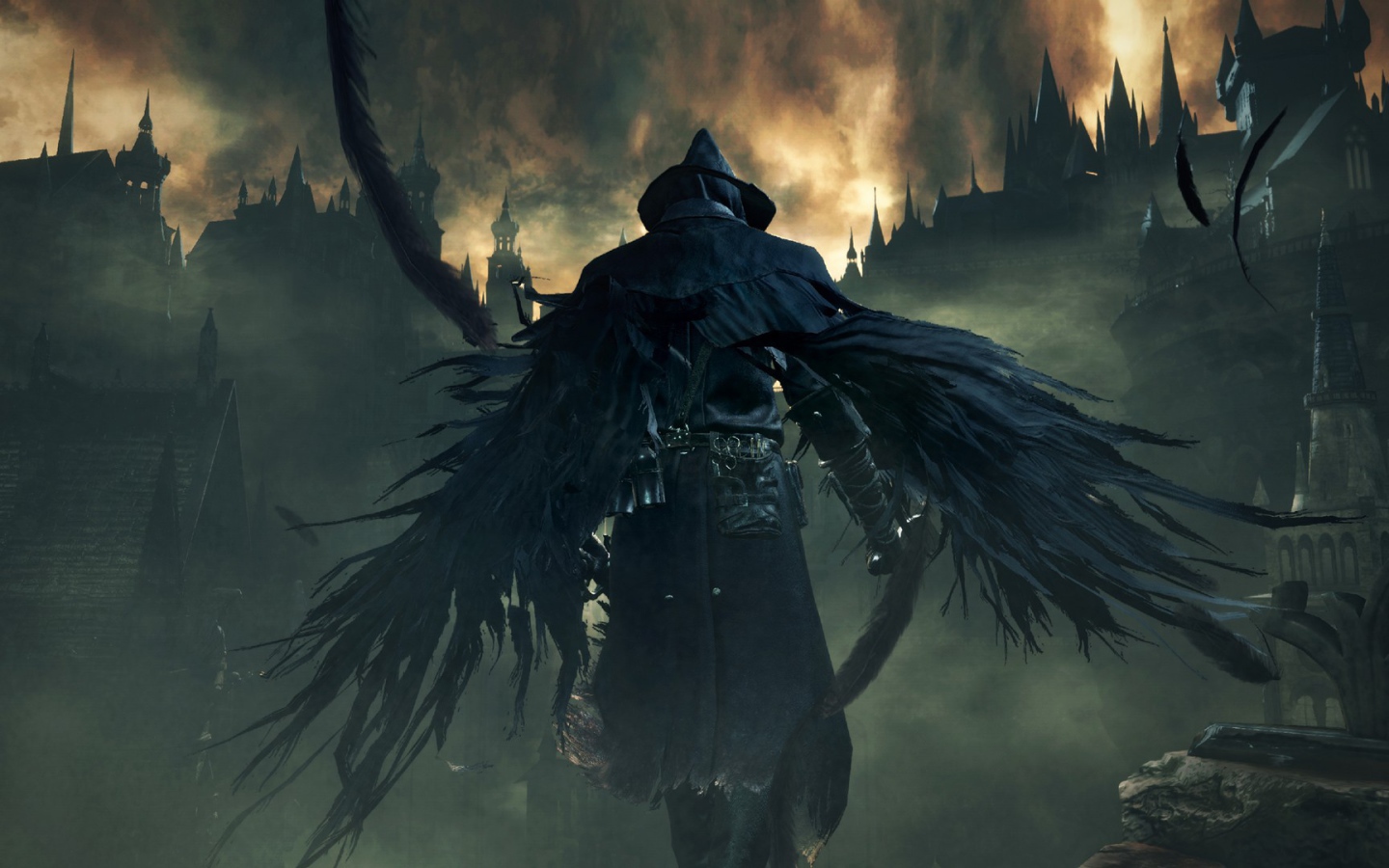 Черные крылья персонажа игры Bloodborne