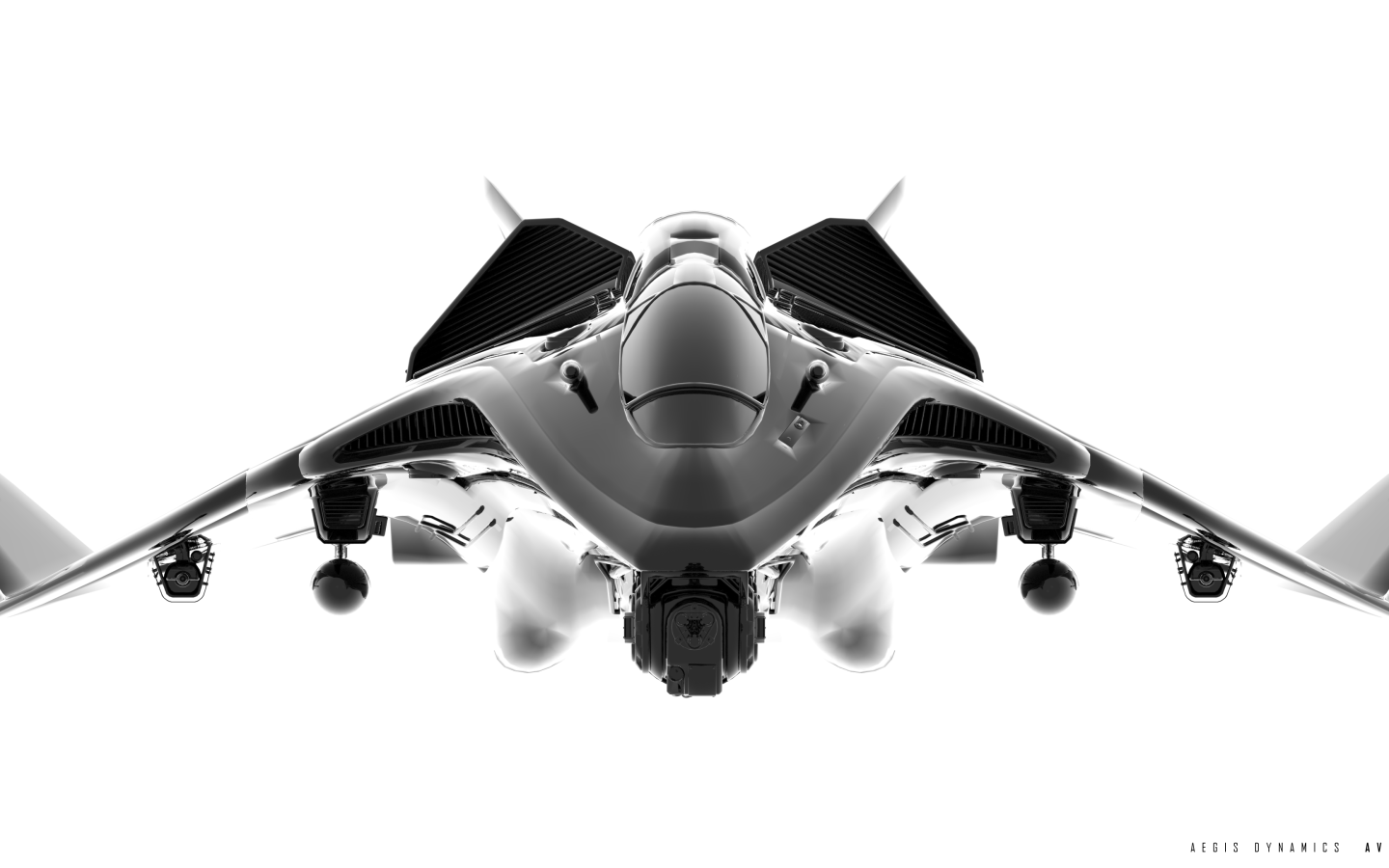 Черный истребитель в игре Star Citizen