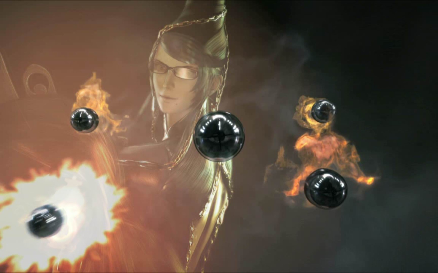 Пули летят в игре Bayonetta 2