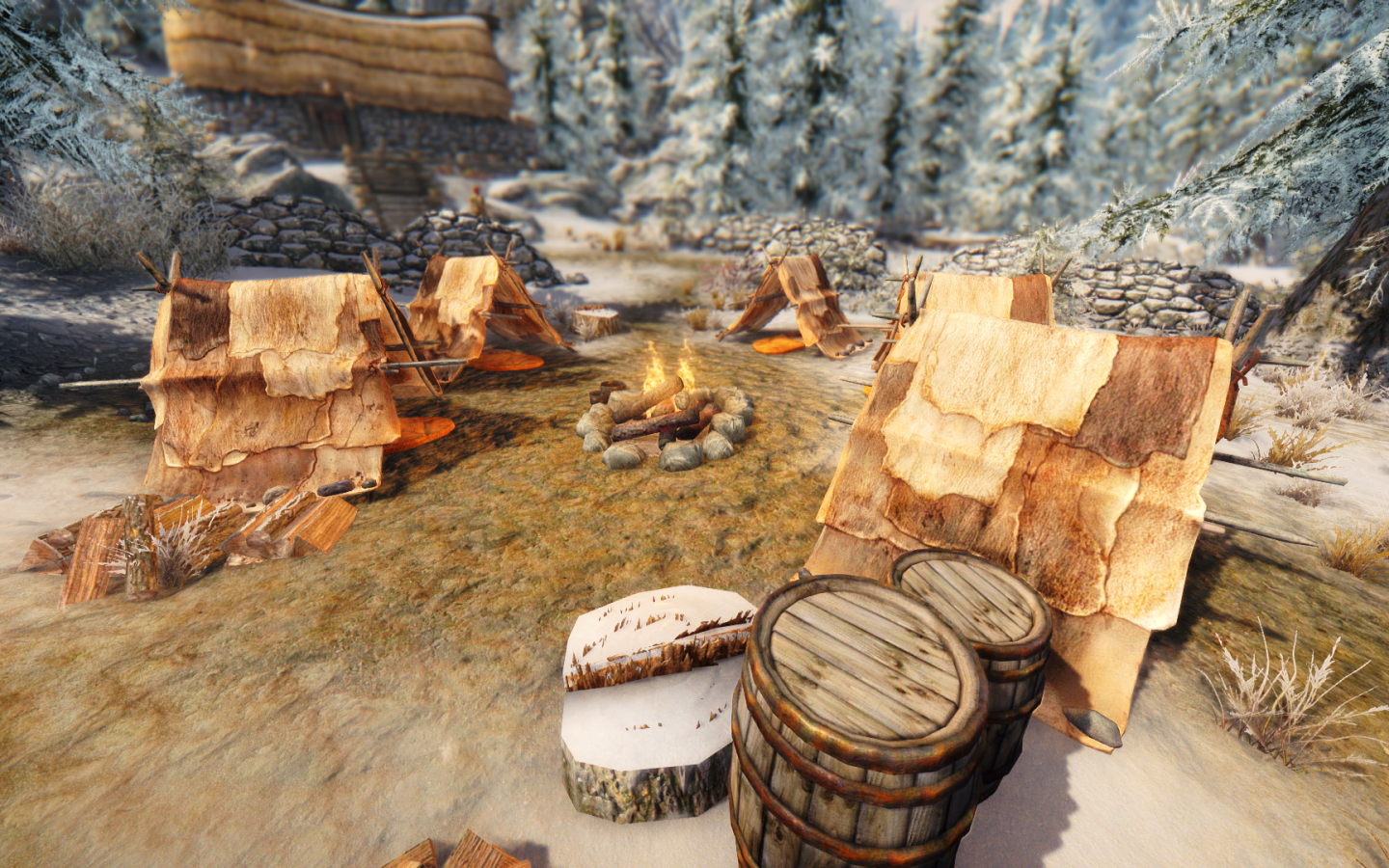 Лагерь воинов в игре The Elder Scrolls V Skyrim