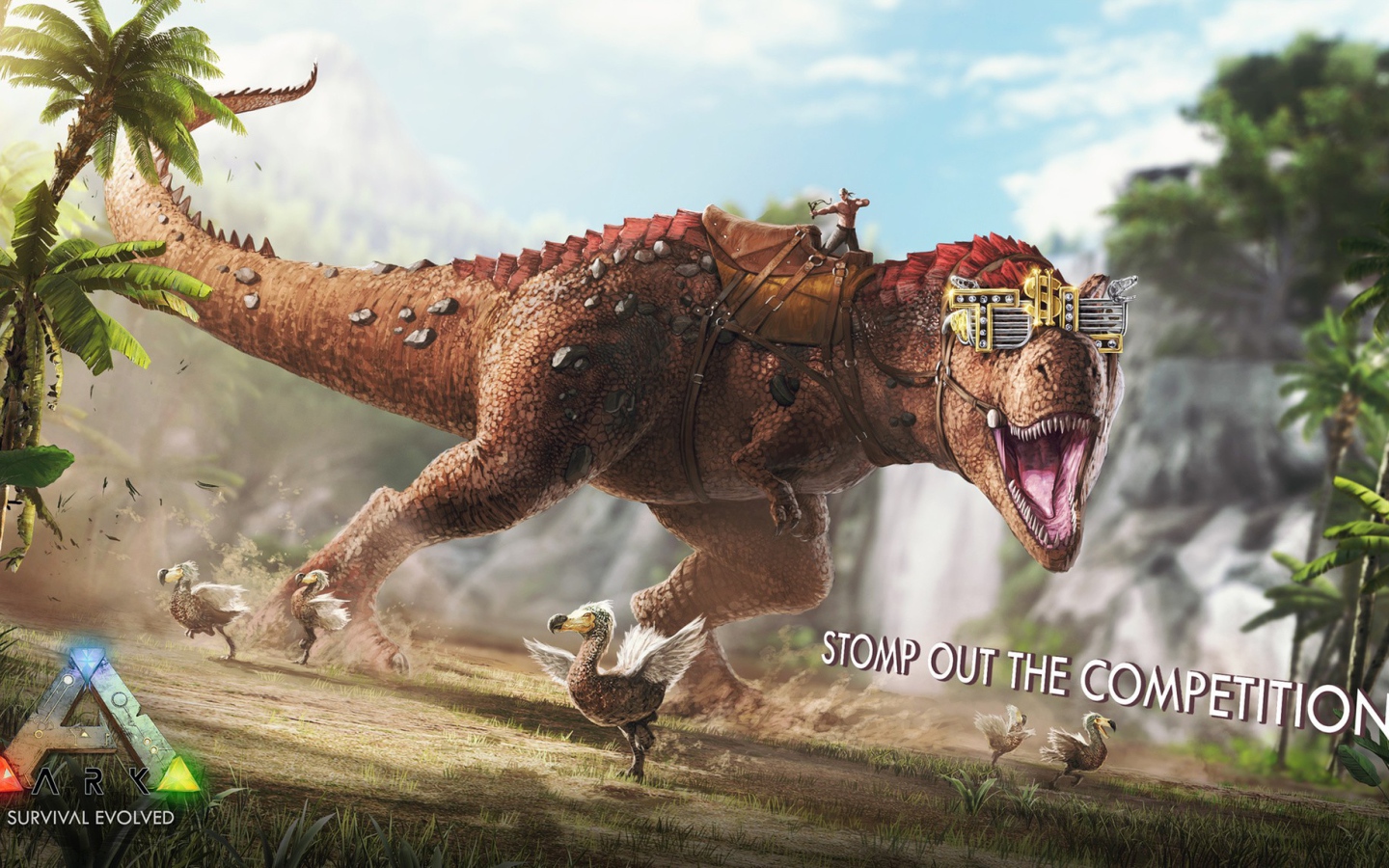 Динозавр в доспехах в игре Ark Survival Evolved