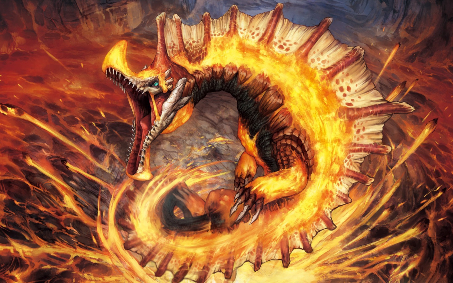 Огненный Агнактор из игры Monster Hunter