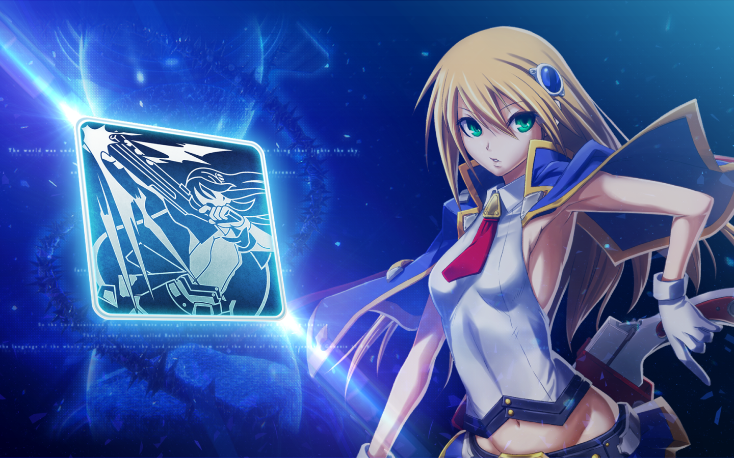 Зеленоглазая Ноэль Вермилион в игре Blazblue