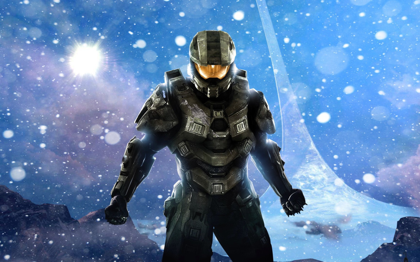 Мастер Чиф на фоне звезд