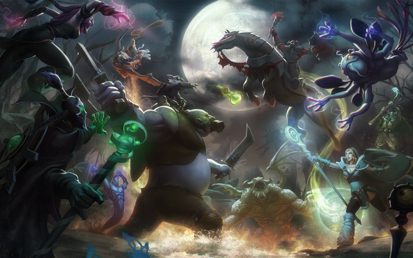 Сражение магических созданий, игра Dota 2