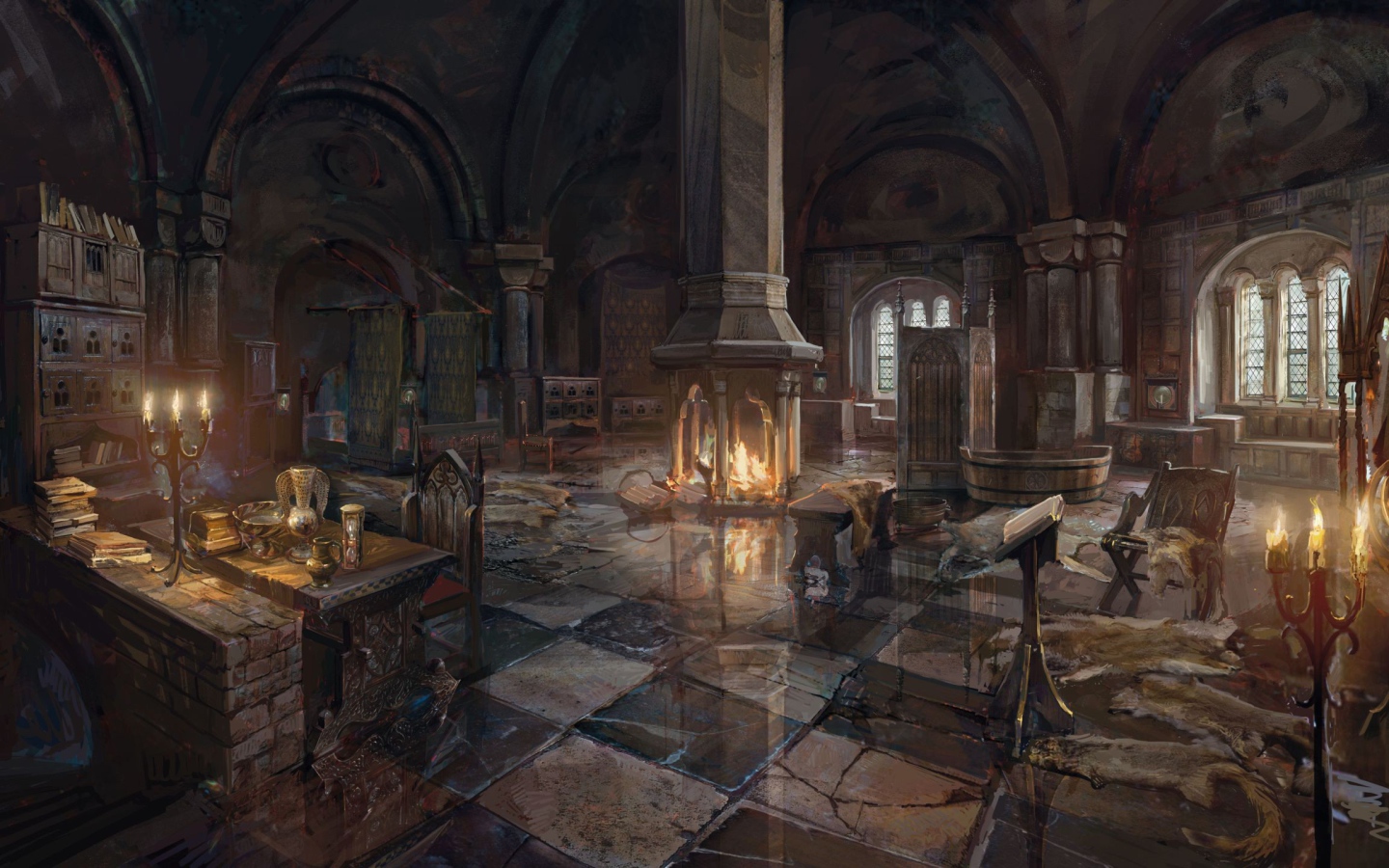 Интерьер здания в игре The Witcher 3 Wild Hunt