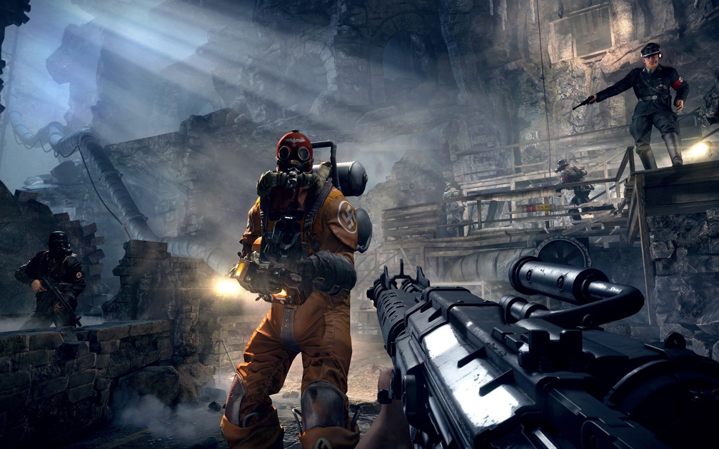 Человек в маске в игре Wolfenstein The Old Blood