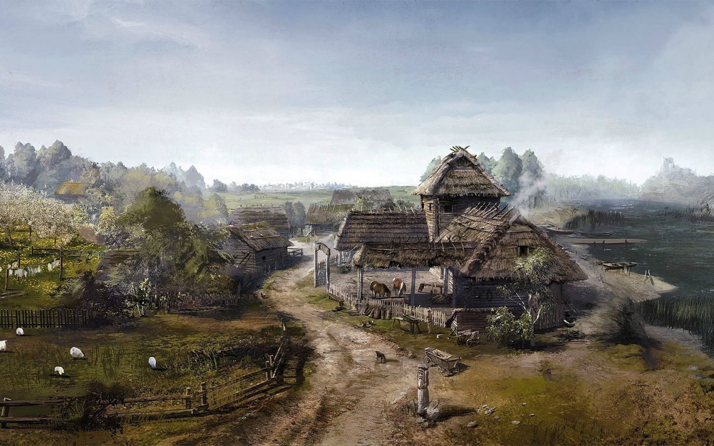 Деревня в игре The Witcher 3 Wild Hunt