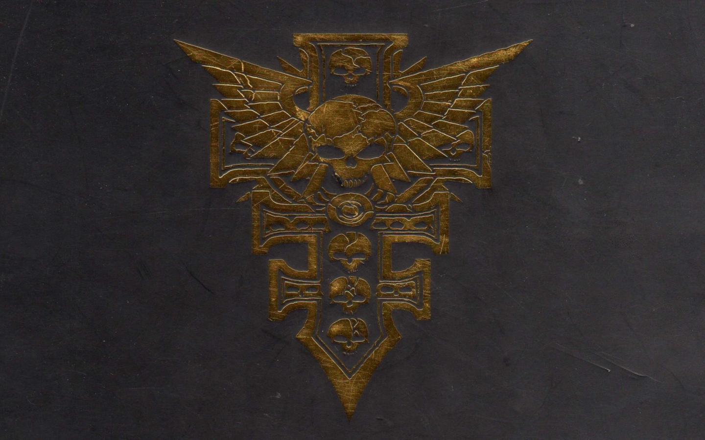 Тотем с черепом на сером фоне, игра Warhammer 40000