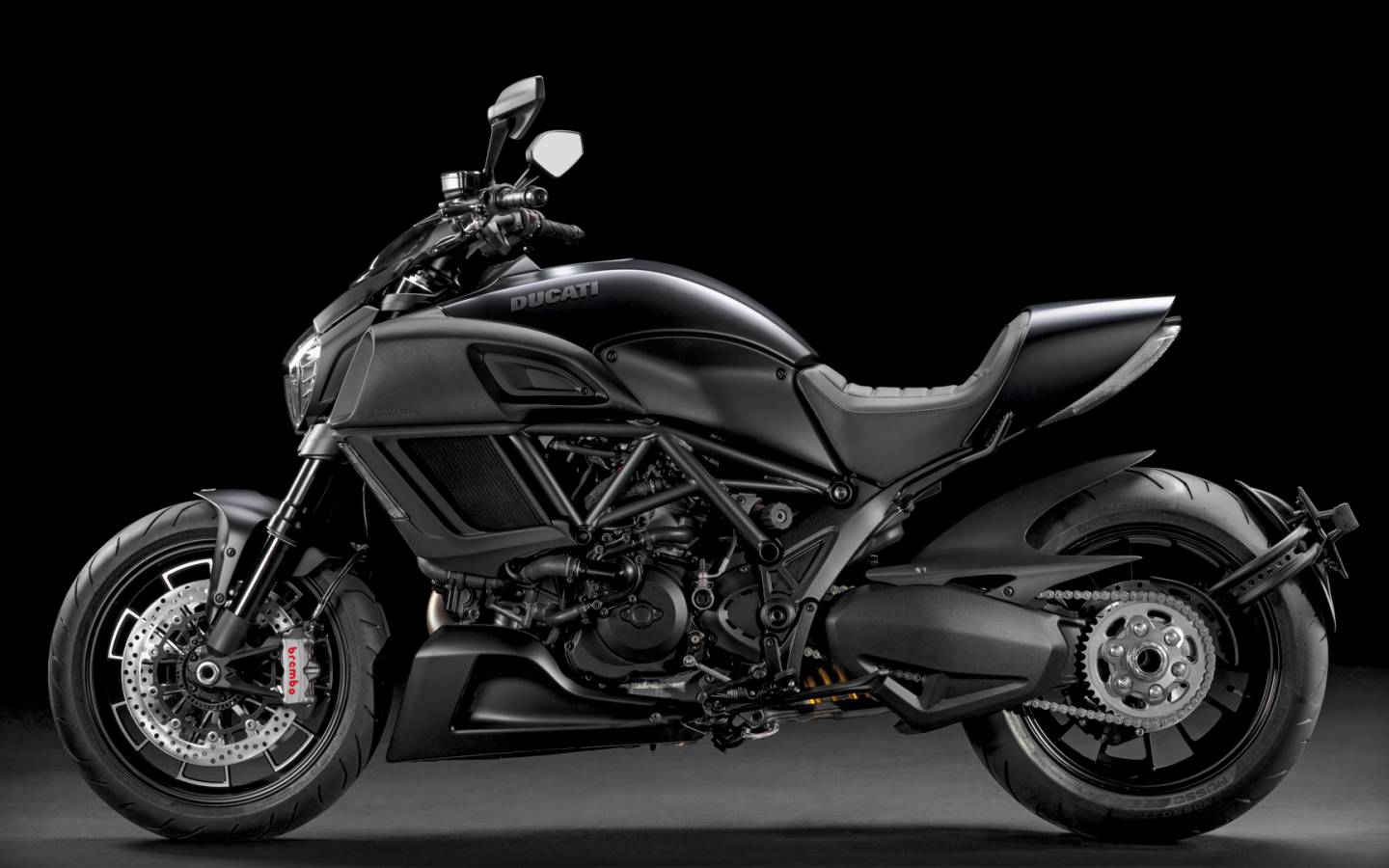 Black motorcycle Ducati Diavel