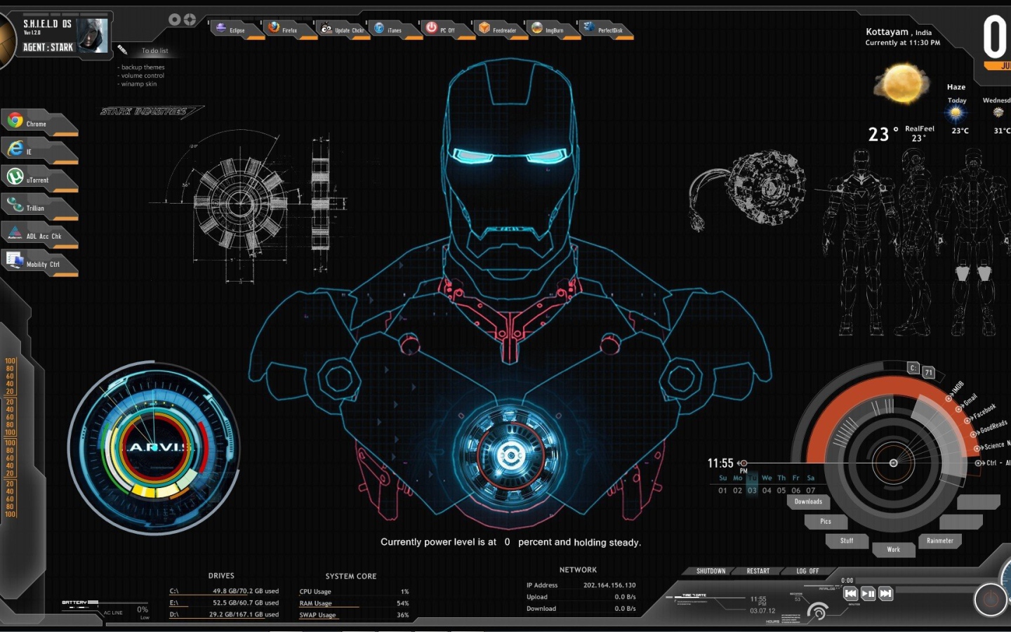 Рабочий стол Железного человека