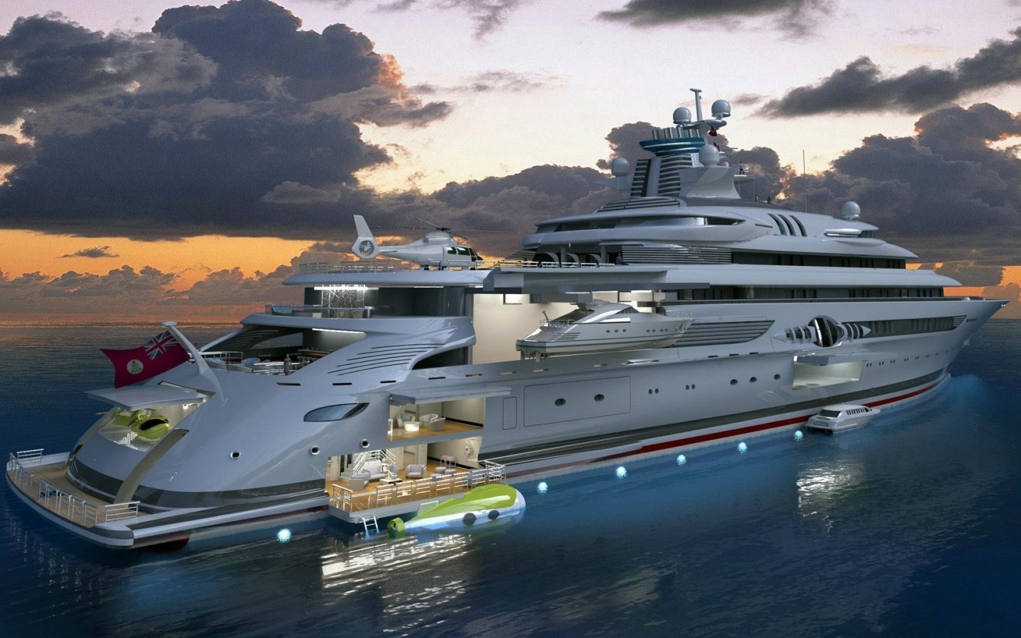 Люкс яхта в море