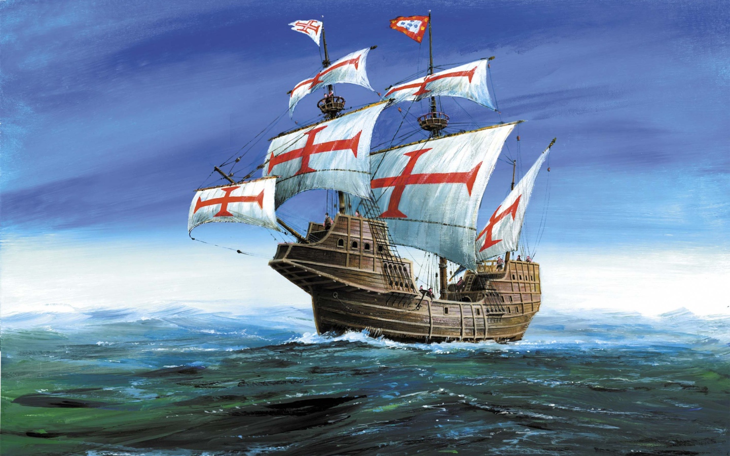 Парусный корабль с крестами