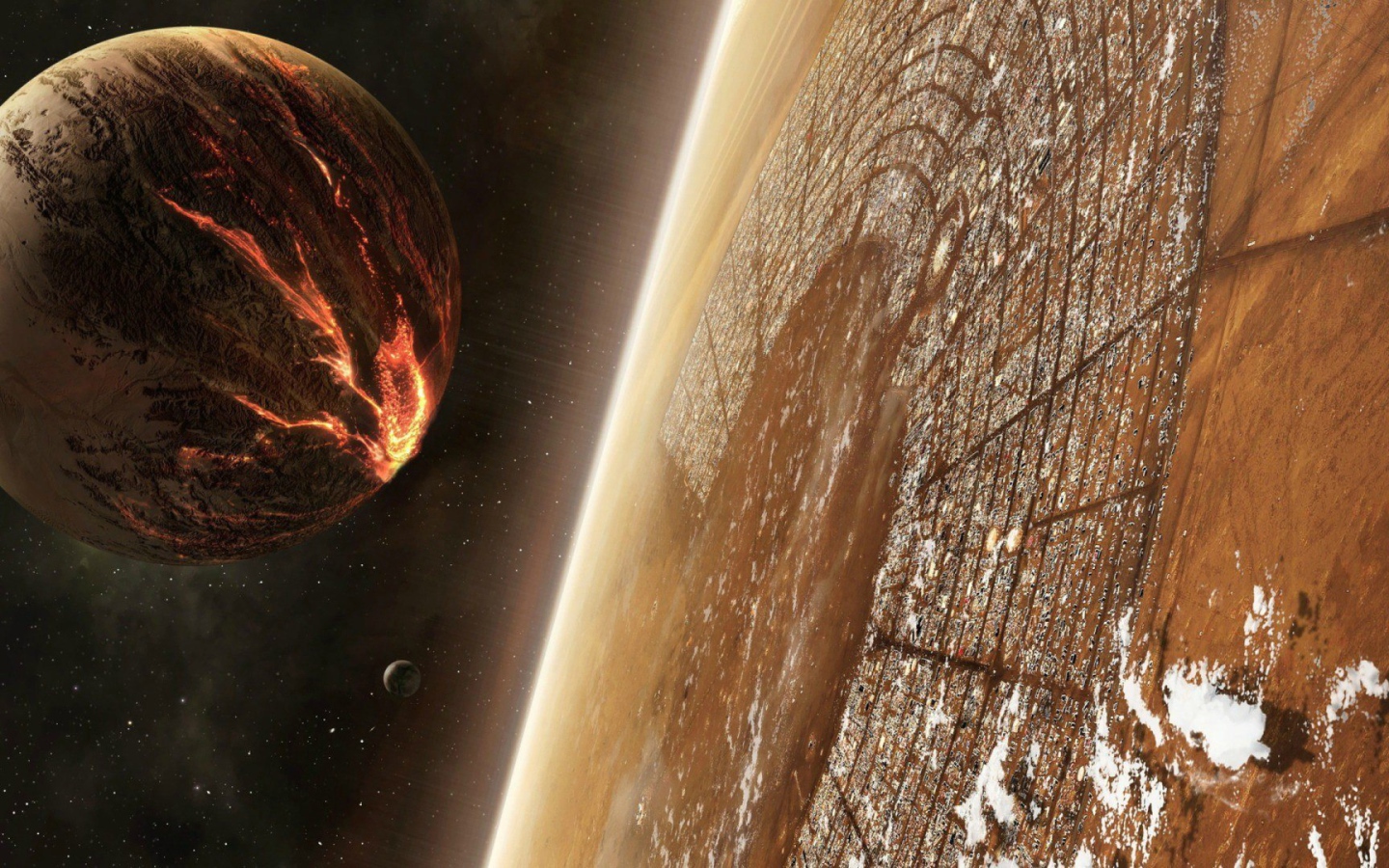 Огромный город на планете