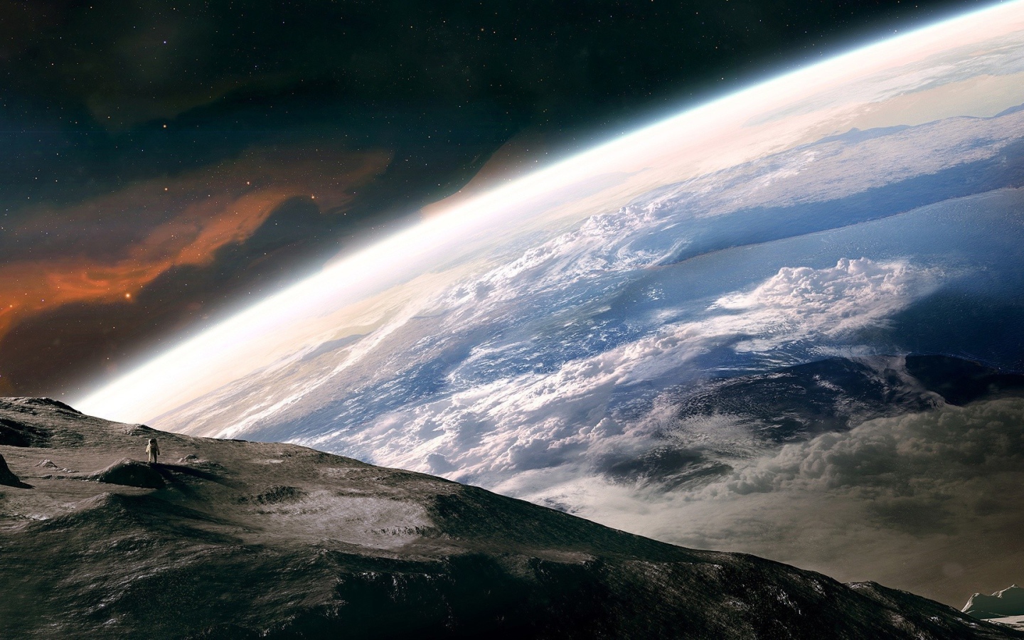 Одинокий космонавт на Луне