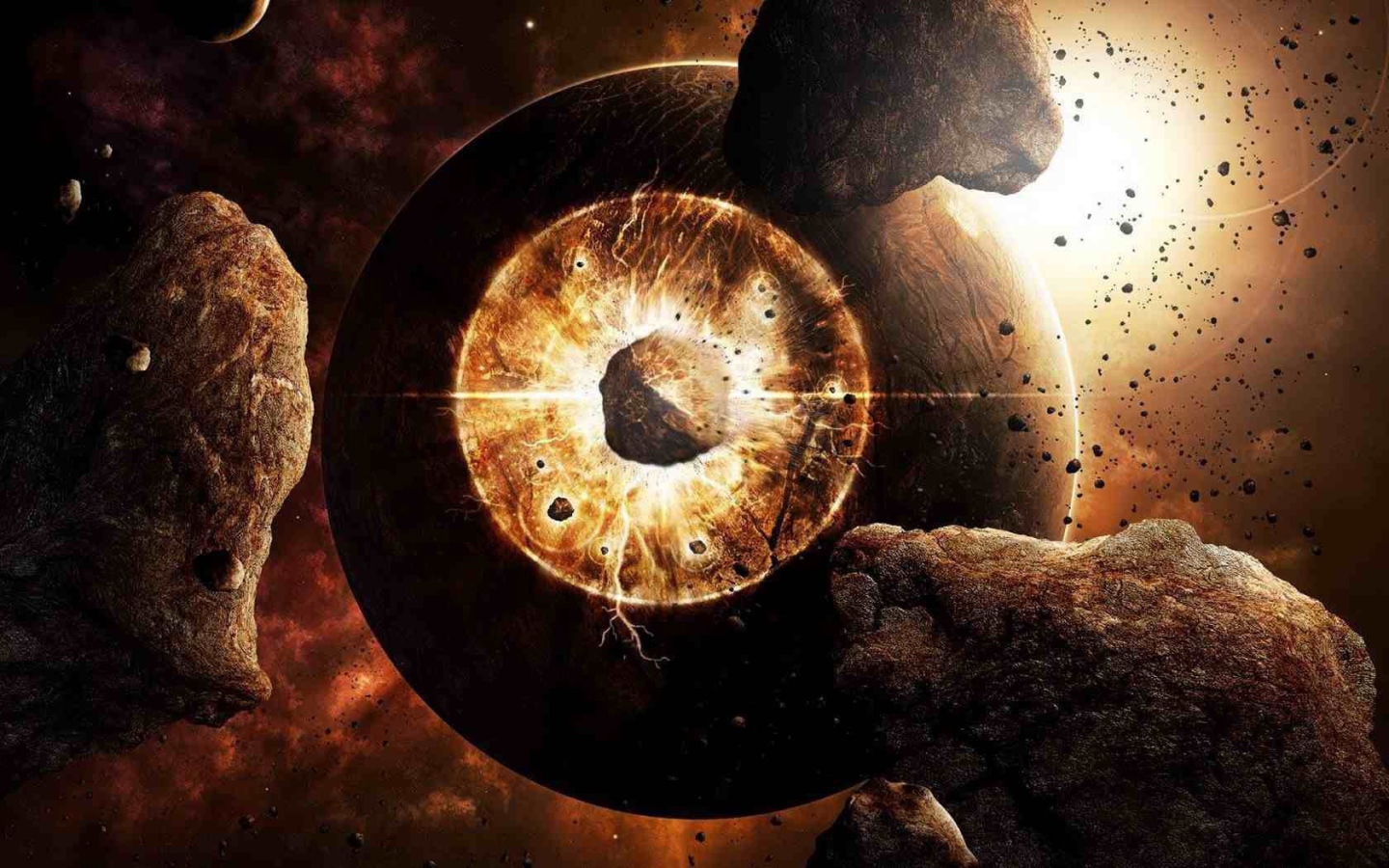 Астероид врезался в луну