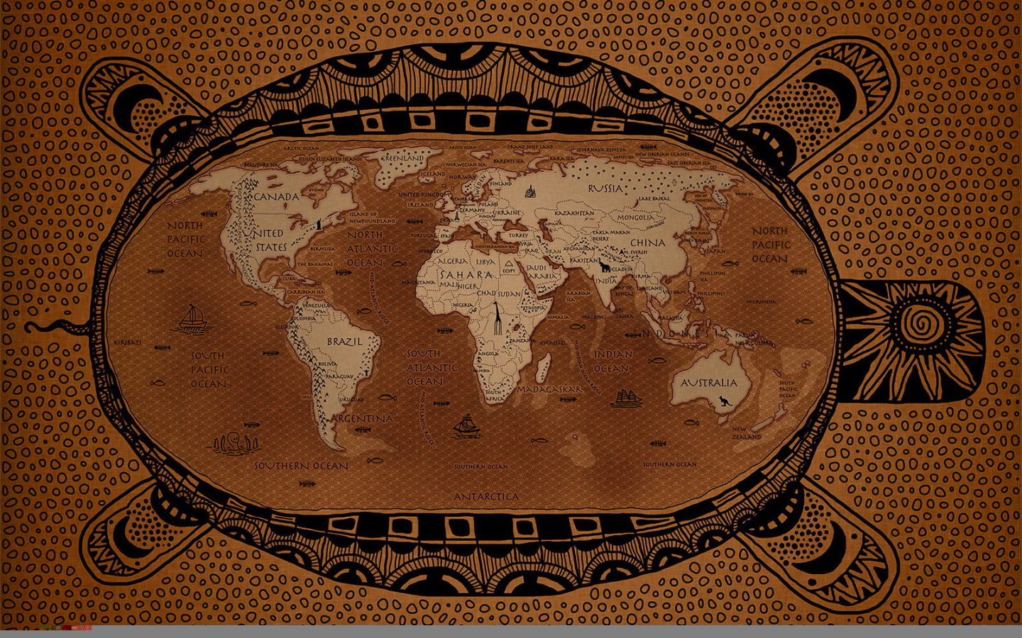 Планета Земля на черепахе