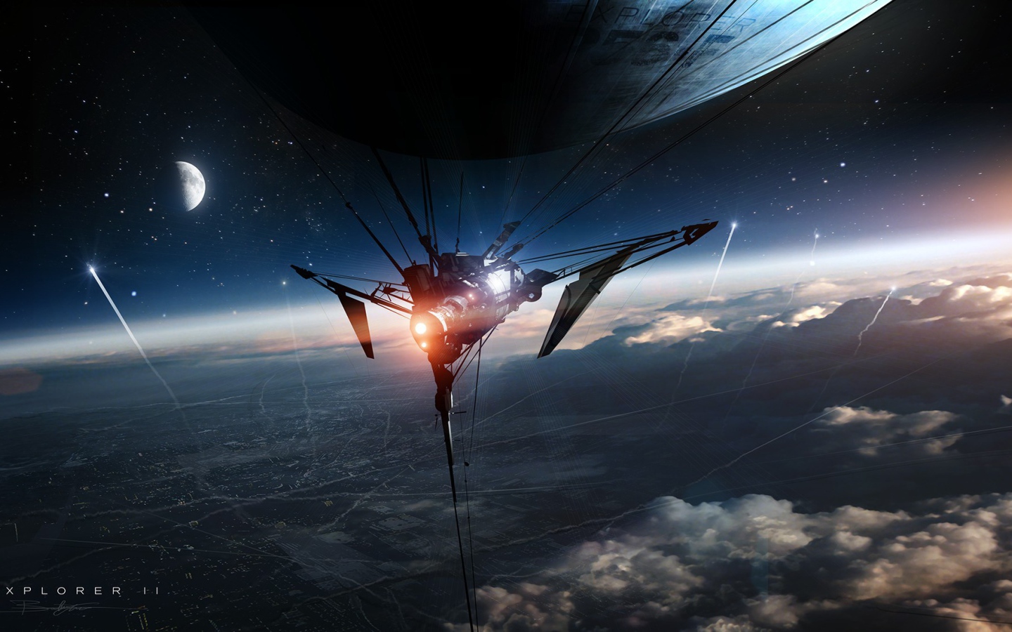 Космический аппарат над землей