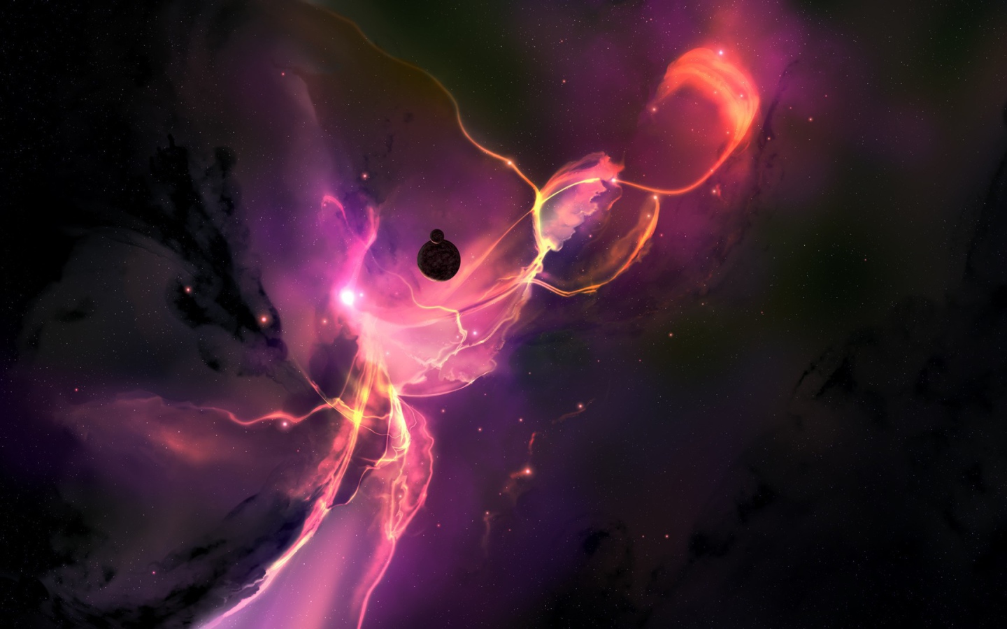 Всплеск розовой космической плазмы