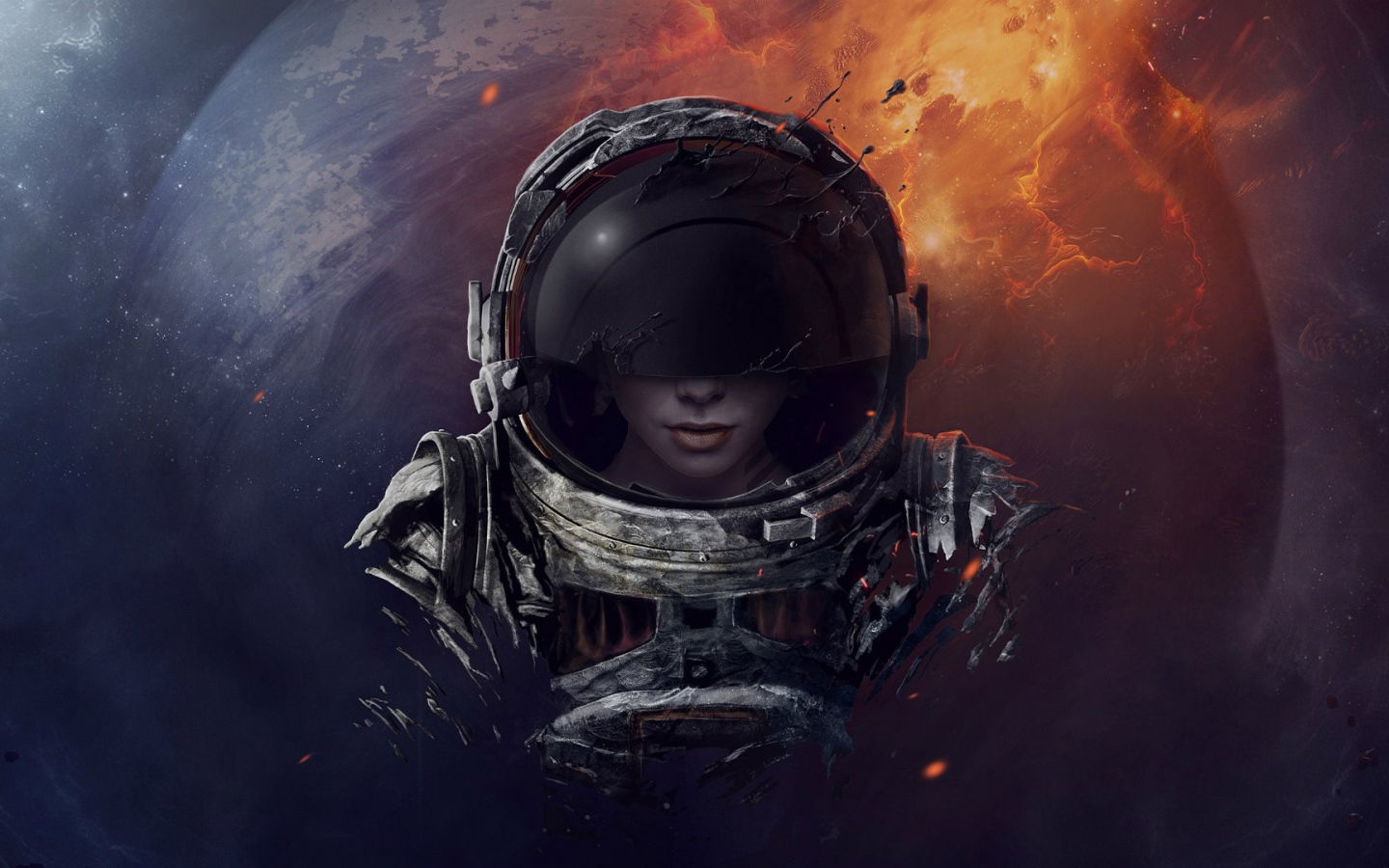 Девушка в скафандре