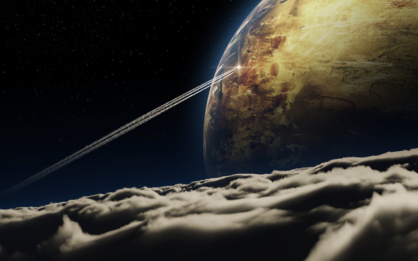 След от космического корабля