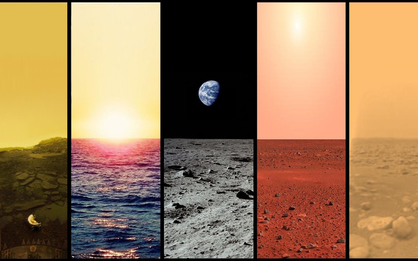 Виды снятые луноходом и марсоходом