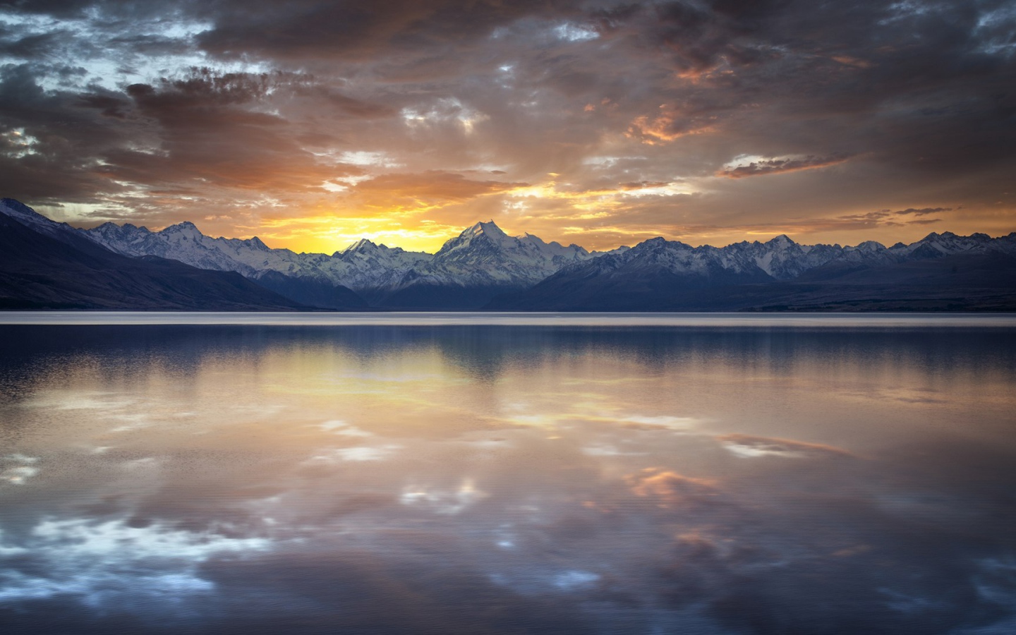 Озеро Пукаки в Новой Зеландии