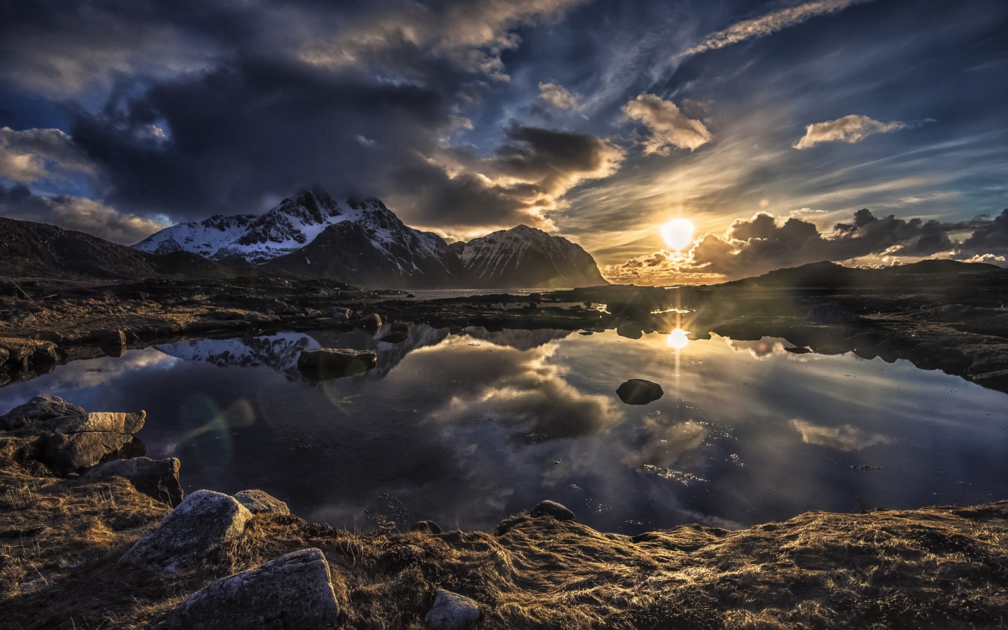 Озеро в горах Норвегии