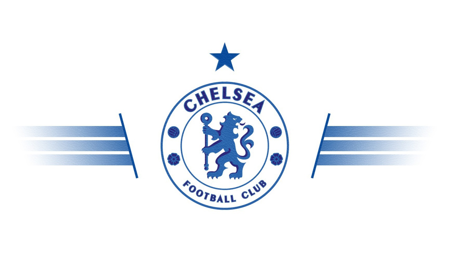 Футбольный клуб Челси, логотип  голубой на белом