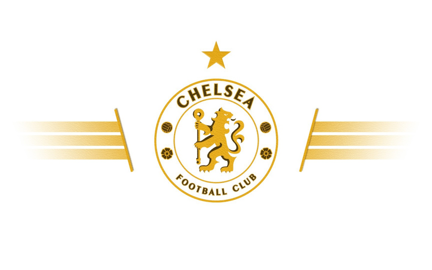 Футбольный клуб Челси, логотип золотой на белом