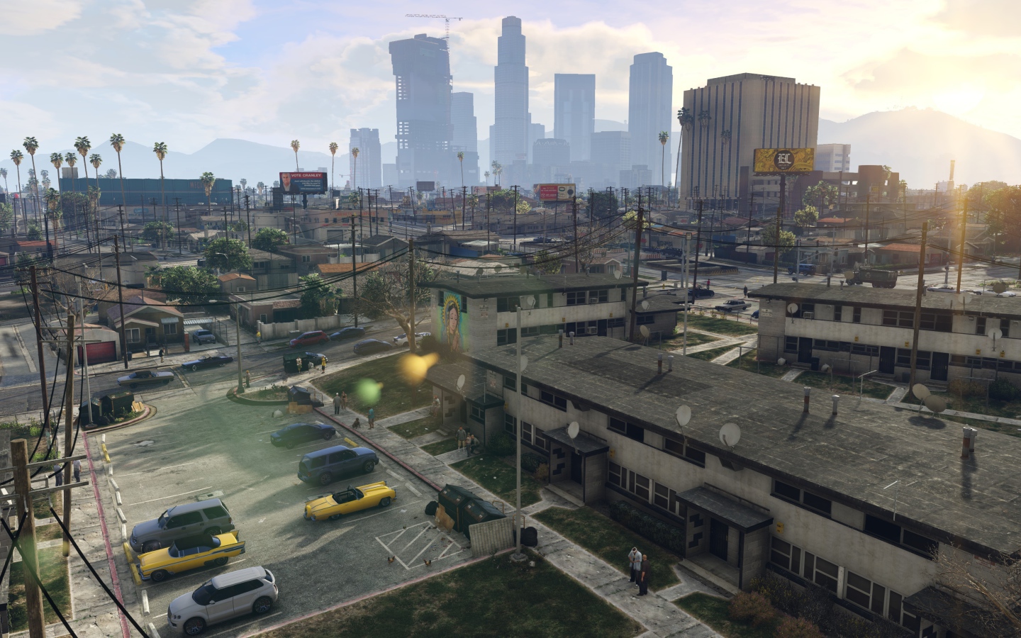 Парковка в пригороде, игра Grand Theft Auto V