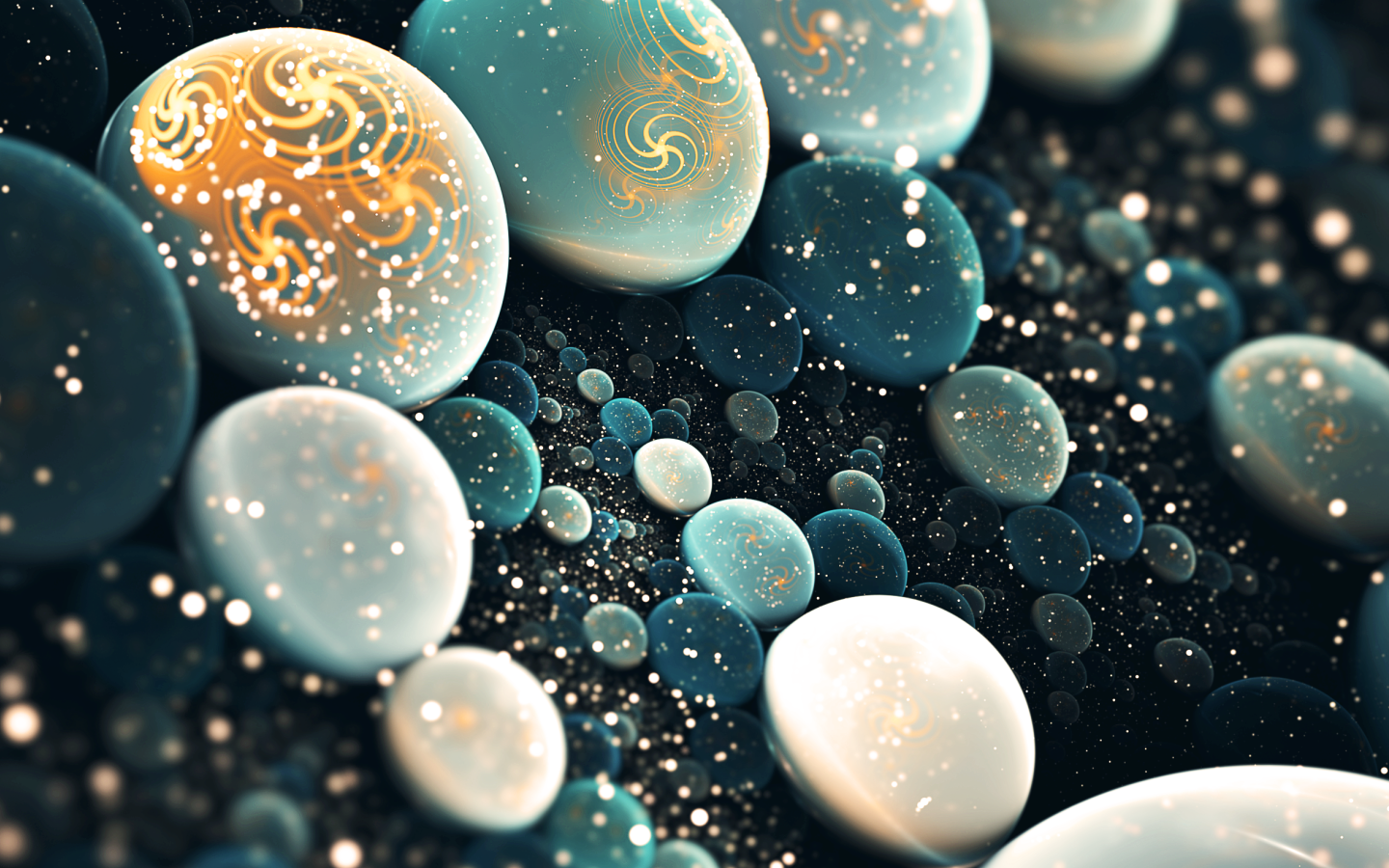 Разноцветные шары 3д графика 