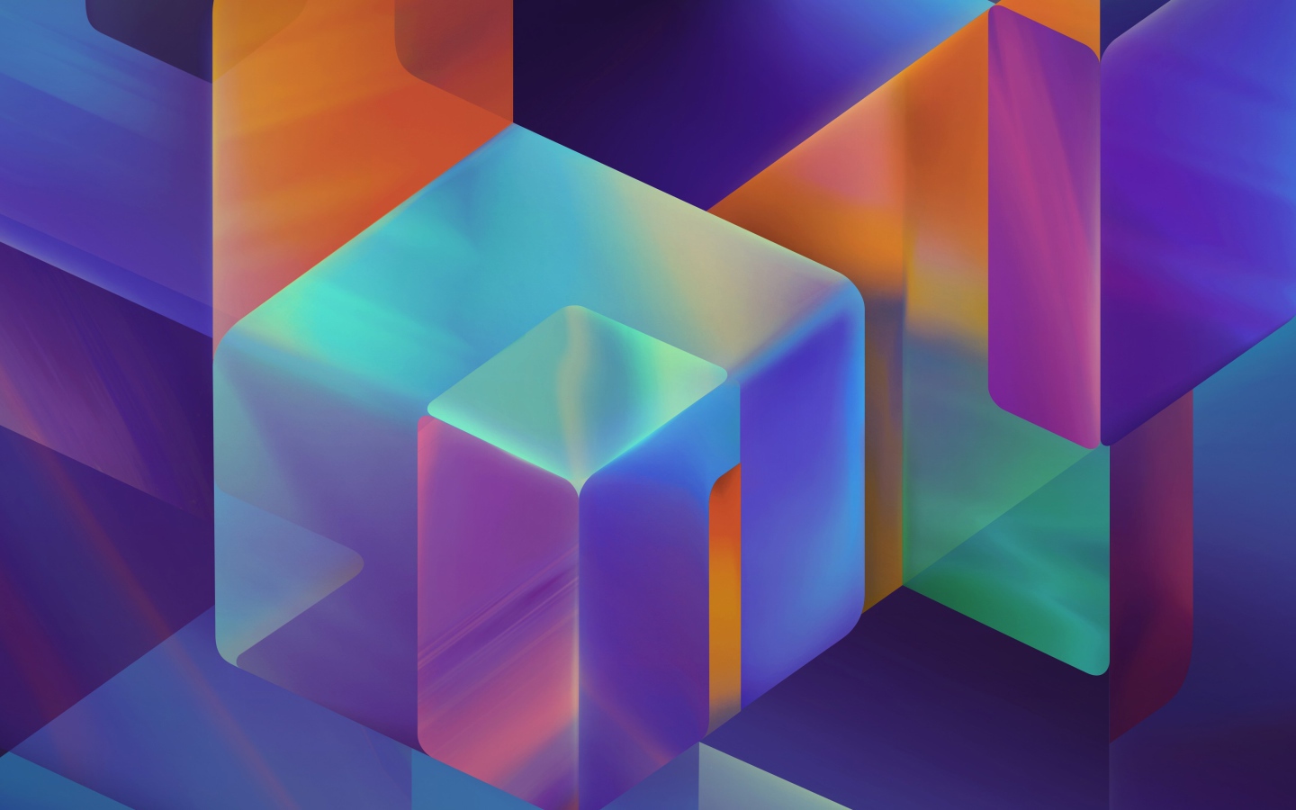 Радужные абстрактные кубы 3 д  графика 