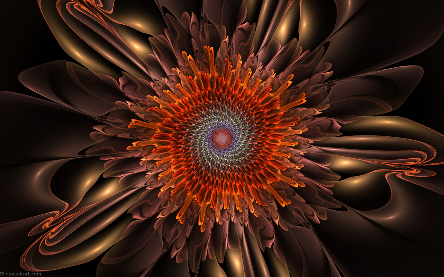 Спиральный цветок 3д рисунок 