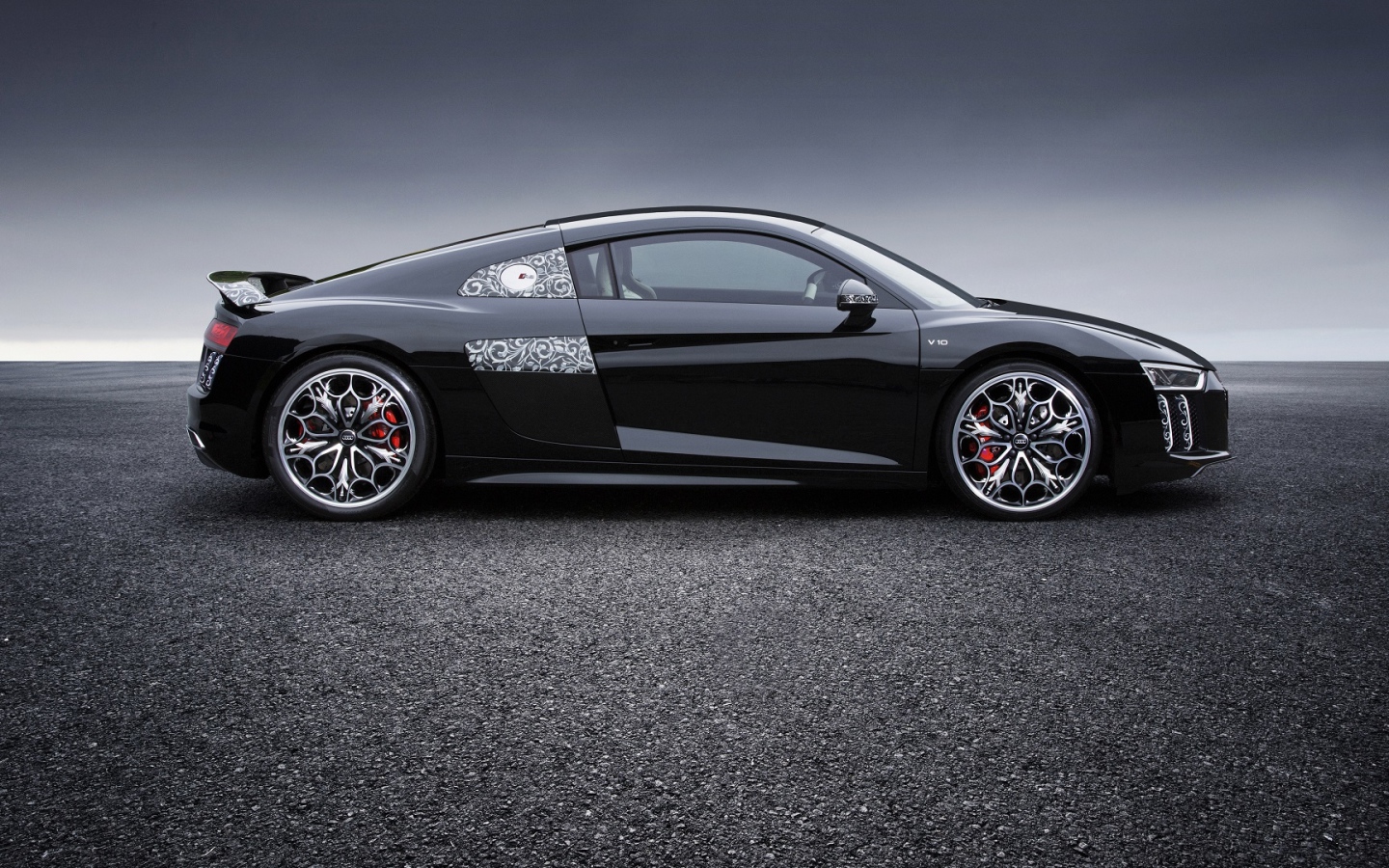 Stylish black car Audi R8 V10