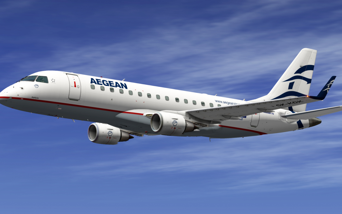 Лайнер Embraer 170 греческой авиакомпании Aegean Airlines 