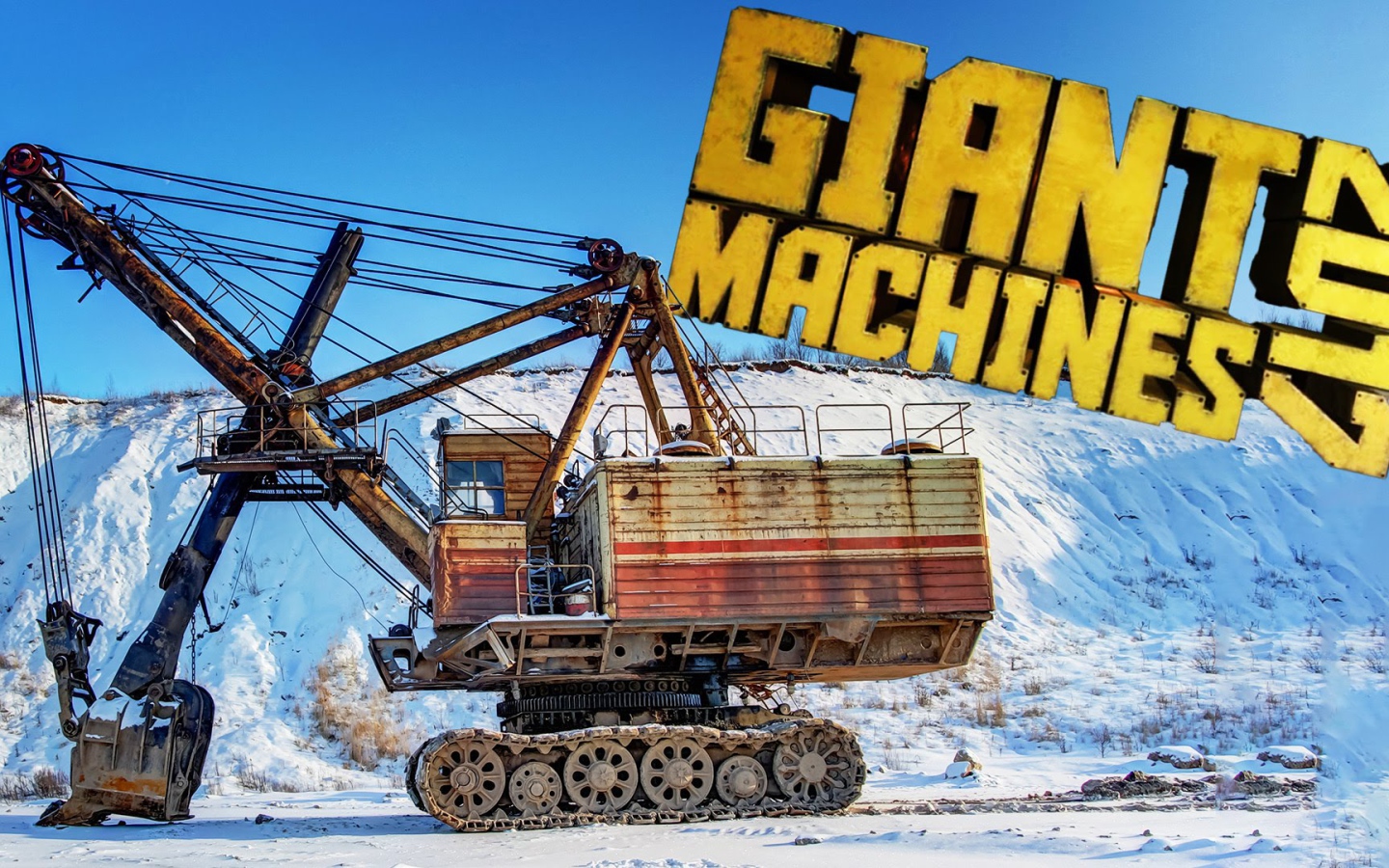 Экскаватор в заснеженном карьере игра Giant Machines 2017 