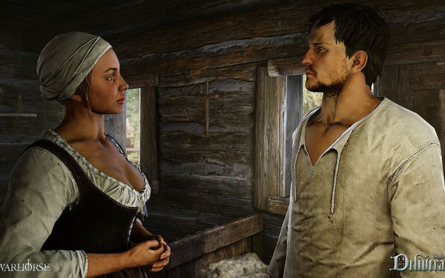 Мужчина и женщина персонажи игры Kingdom Come Deliverance 2017 