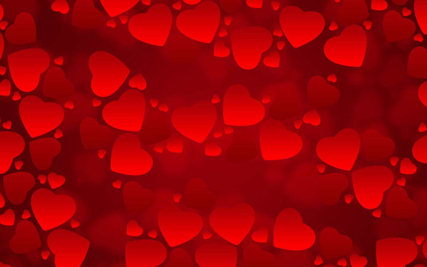 Сердечки на красном фоне