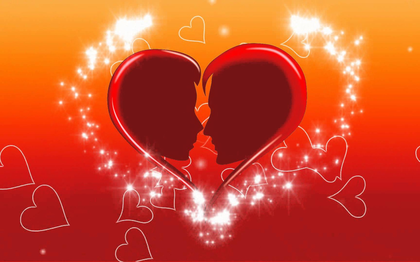Образы влюбленной пары в сердце 