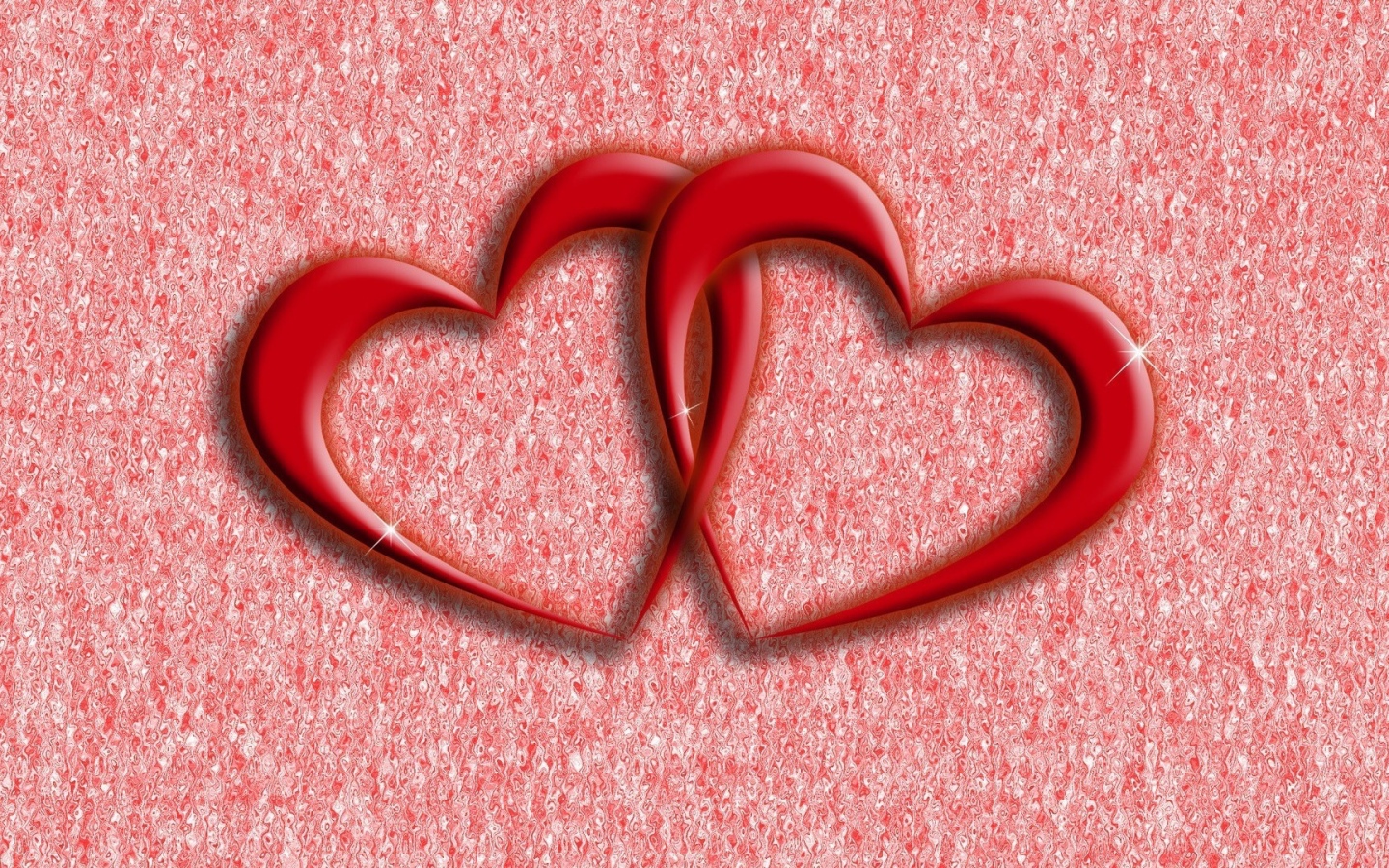 Переплетенные красные сердца 