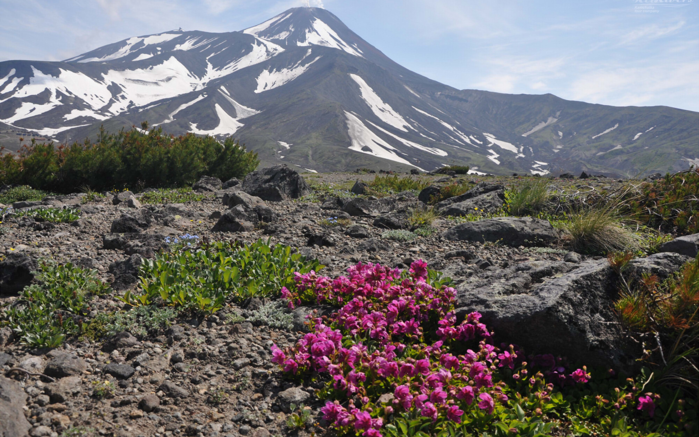 Вершина Авачинского вулкана, Камчатка. Россия 