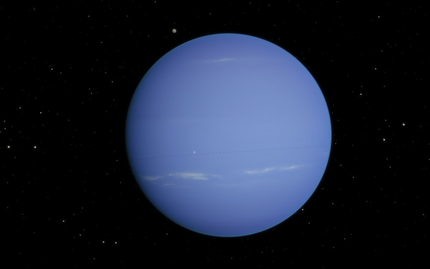 Восьмая планета солнечной системы Нептун на фоне звезд 
